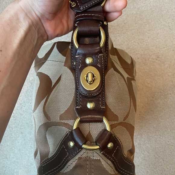 COACH Signature Canvas & Leather Carly Hobo Bag - Picture 3 of 12